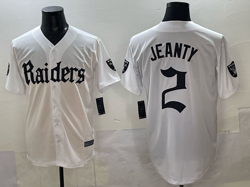 Men 2025 Oakland Raiders #2 Jeanty white 6th generation Joint Name Nike Limited NFL Jersey style 01